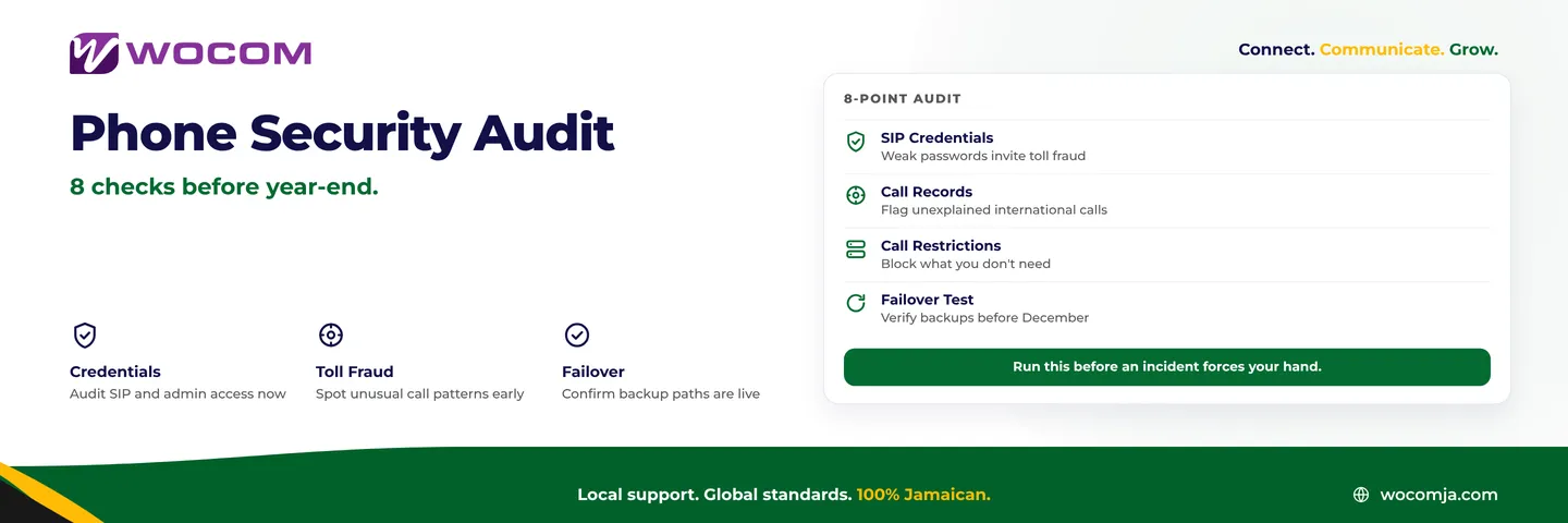 Business Phone Security Audit Jamaica: 8 Checks to Run Before Year-End