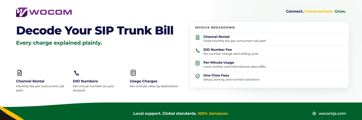 SIP Trunk Invoice Explained: What Every Line Item Means for Your Jamaica Business