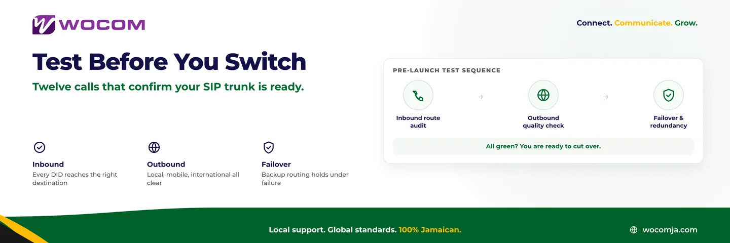 SIP Trunk Pre-Launch Testing Jamaica: The Calls to Make Before You Go Live