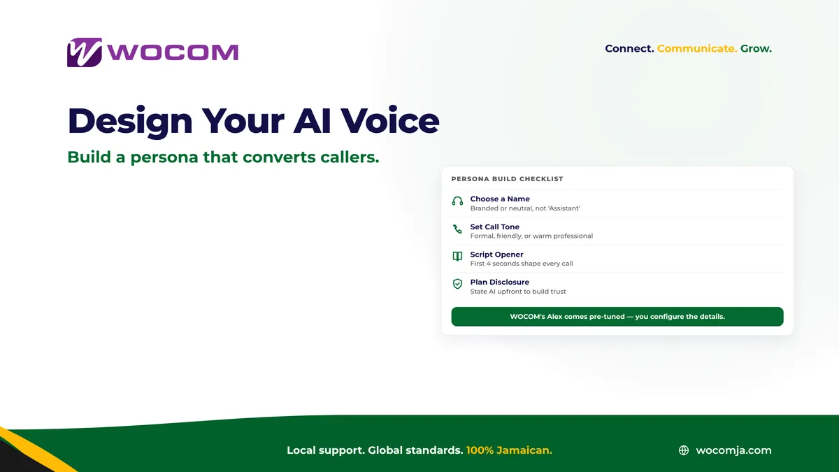AI Receptionist Persona Design: Build a Brand Voice That Converts Callers in Jamaica