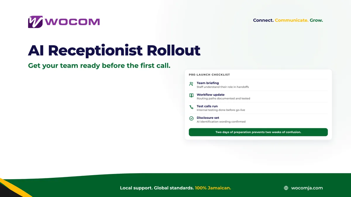 AI Receptionist Jamaica: Preparing Your Business Team for Automated Call Handling