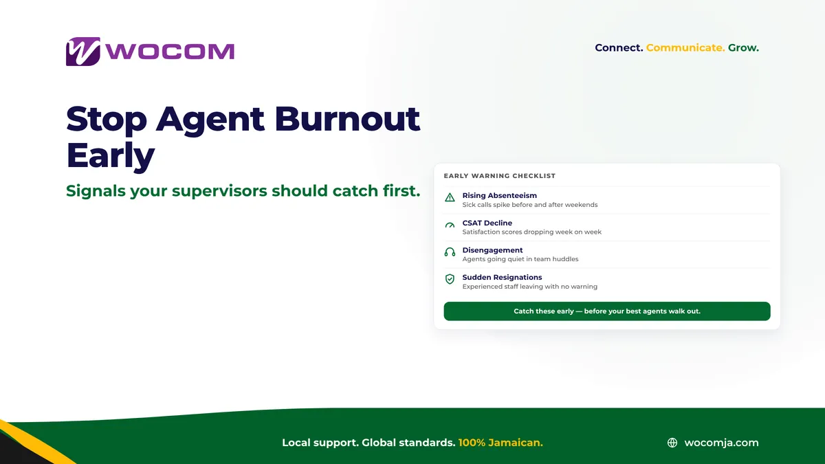 Contact Centre Agent Burnout Jamaica: How to Spot It Early and Protect Your Team