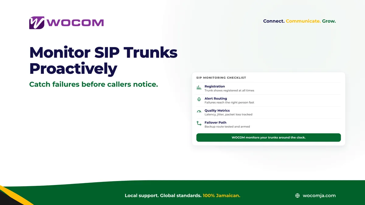 SIP Trunk Monitoring Jamaica: Know Before Your Calls Go Down